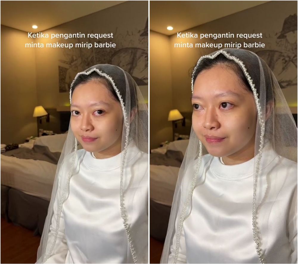 Minta dirias jadi pengantin ala Barbie, skill makeup MUA ini banjir pujian