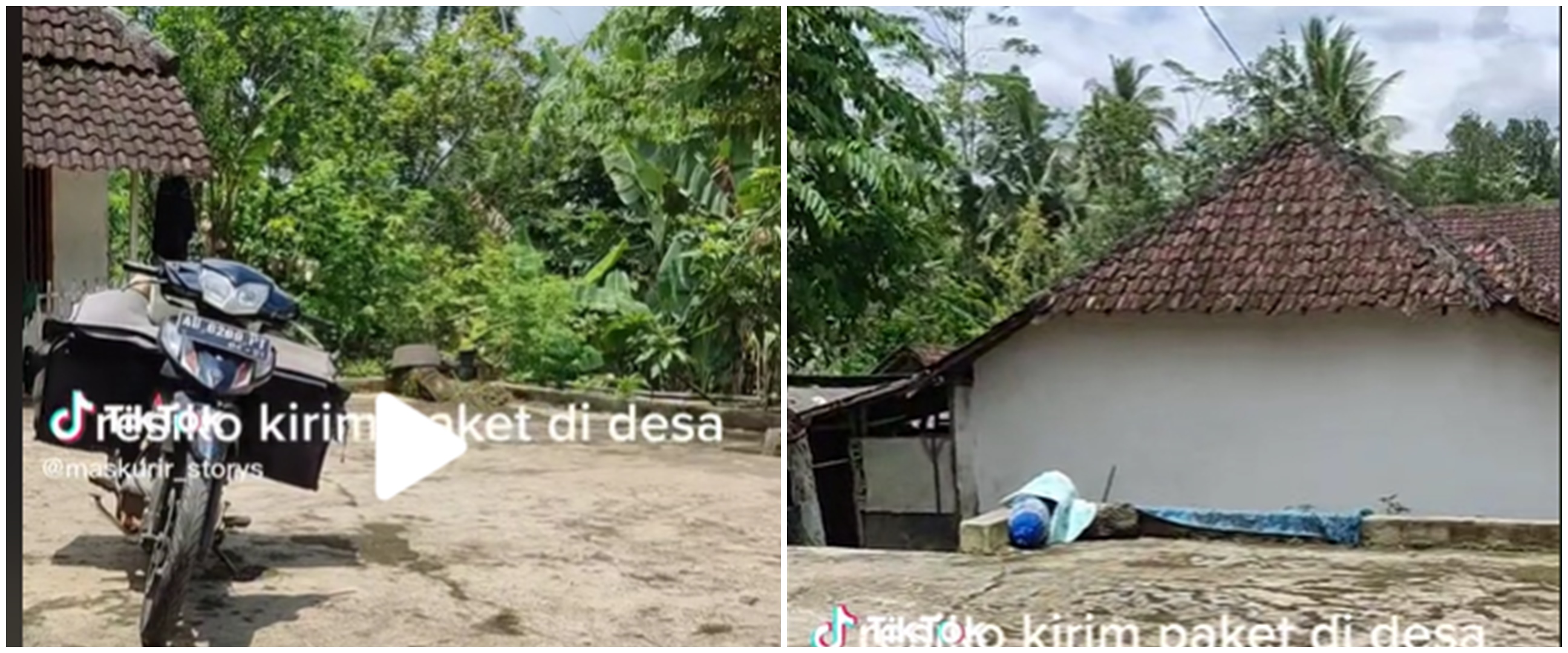 Antar paket ke desa, kurir ini mendapatkan sambutan tak biasa dari pemilik rumah