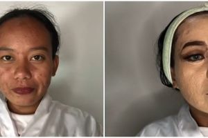 Pengantin punya banyak bekas jerawat ini dirias MUA ala Barbie, hasil makeupnya bikin lupa wajah asli