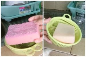 Trik menghilangkan bau tak sedap pada spons cuci piring, lebih higienis saat digunakan