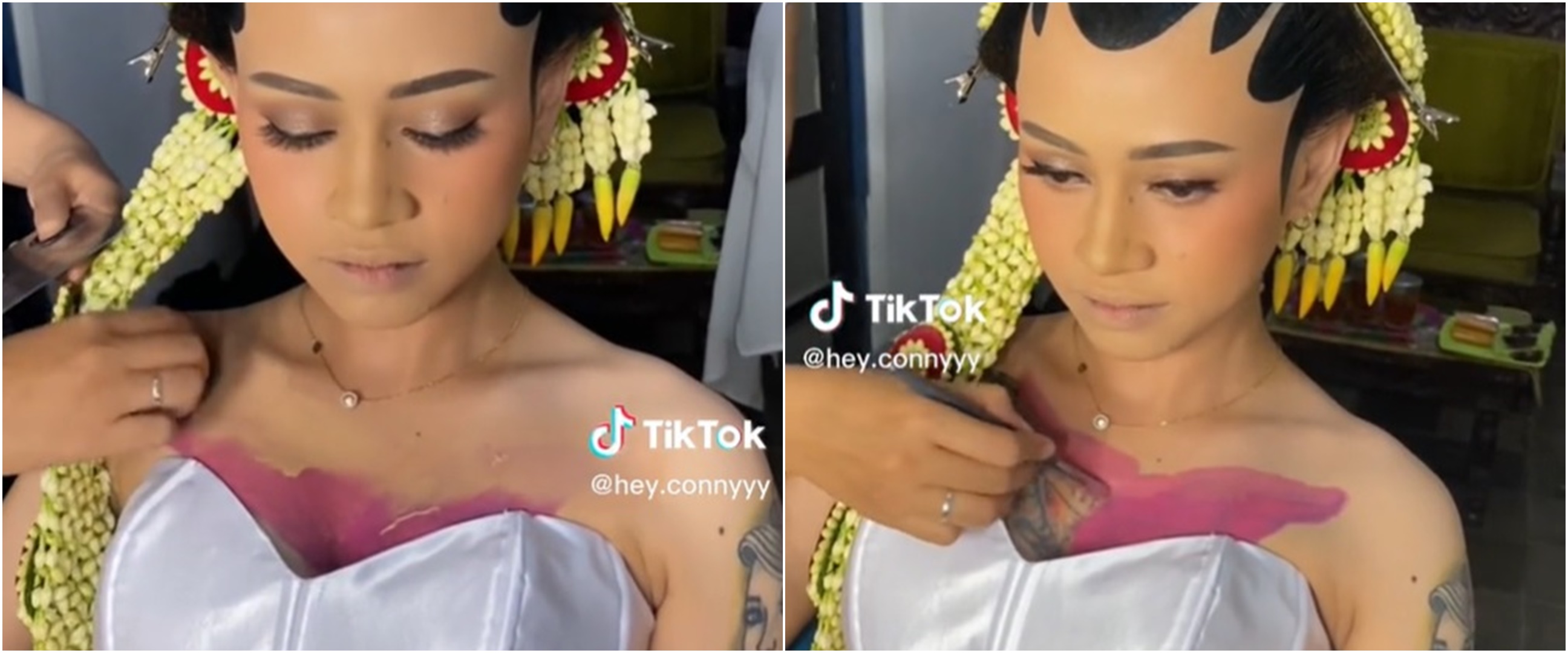 Pengantin bertato dirias gaya adat Solo ini hasilnya anggun pol, skill MUA panen pujian