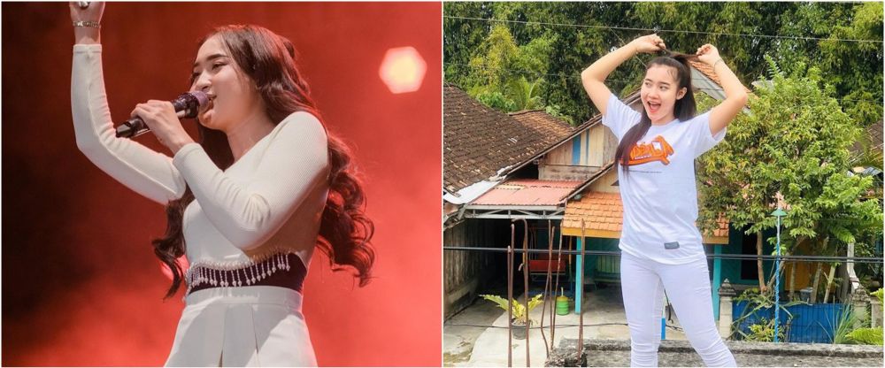 9 Beda gaya Yeni Inka di atas panggung dan kesehariannya berhijab, tetap memesona dengan makeup tipis