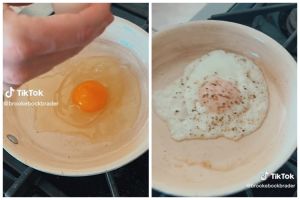 Tak butuh banyak minyak, ini trik masak telur ceplok agar hasilnya cantik dan tidak lengket di teflon