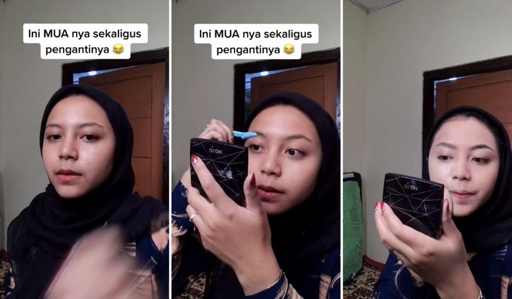 Biasa rias orang lain MUA ini pilih makeup sendiri di nikahannya, skill dan hasilnya banjir pujian