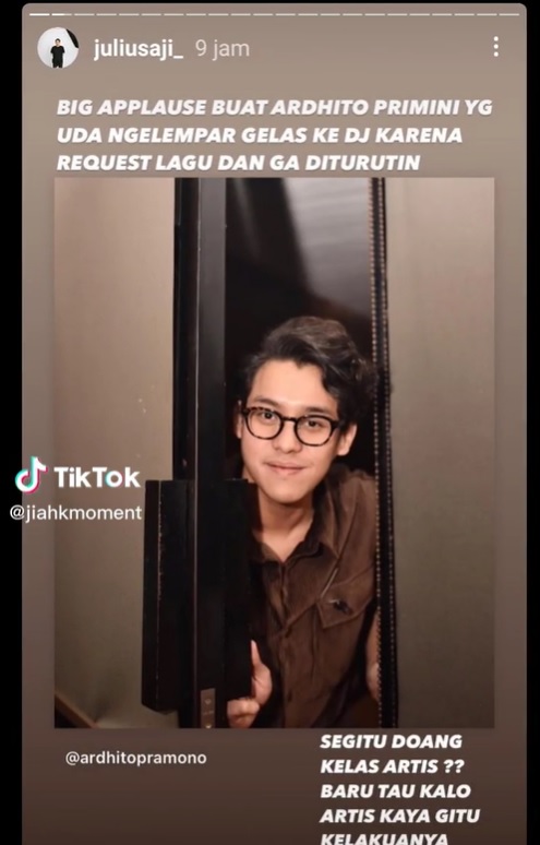 Pasca ngamuk sampai lempar gelas di klub malam, Ardhito Pramono sampaikan permintaan maaf