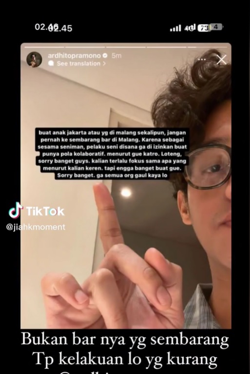 Pasca ngamuk sampai lempar gelas di klub malam, Ardhito Pramono sampaikan permintaan maaf