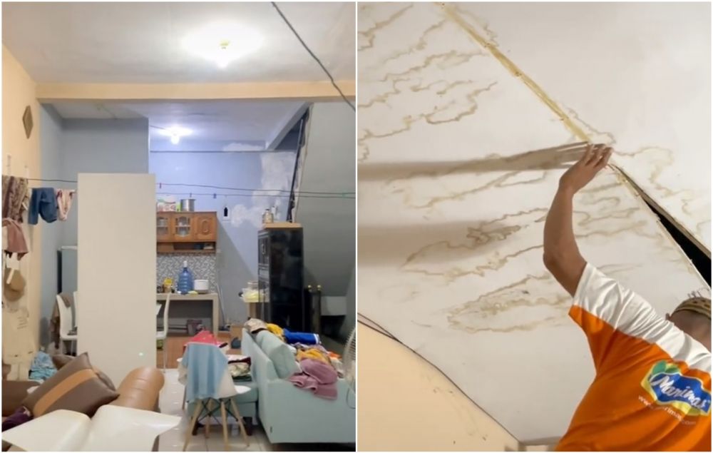 Plafonnya bocor, penampakan ruang tamu usai renovasi total ini jadi elegan bak rumah baru