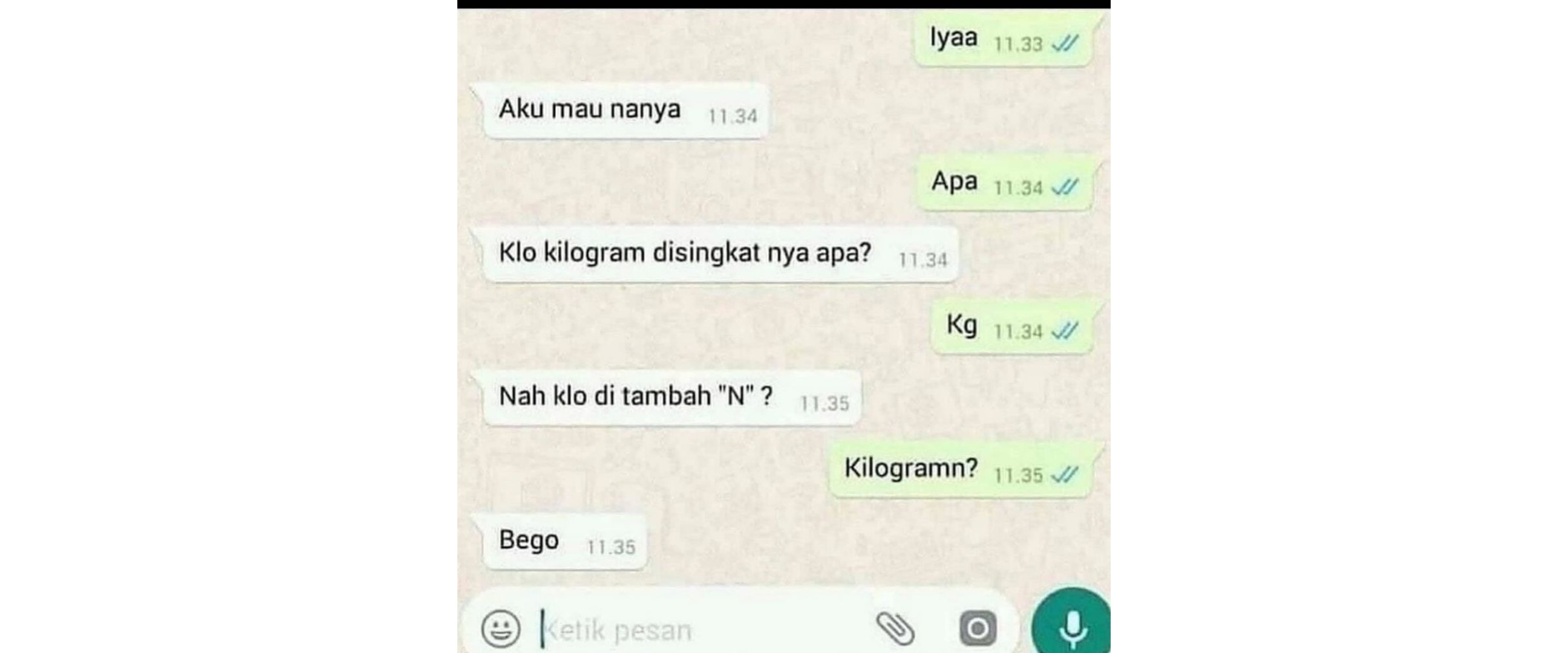 Konyol banget, 11 chat ngebahas singkatan kata ini isinya ngawur parah