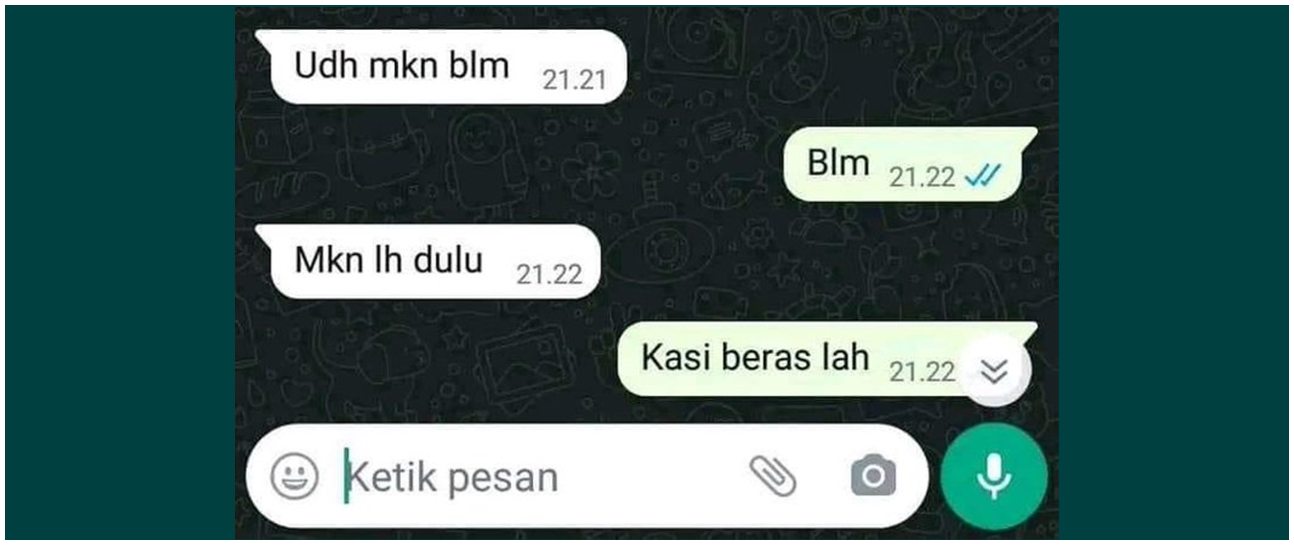 11 Chat lucu nanya 'udah makan belum?' ini jawabannya menohok bikin nyesek