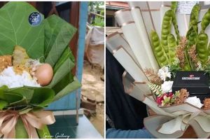 Bukan bunga mawar, 11 momen kocak terima buket sebagai hadiah ini bentuknya antimainstream