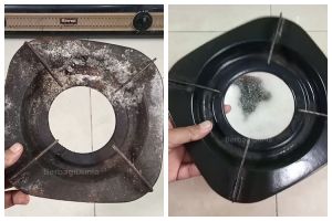 Tanpa cuka, ini cara ampuh hilangkan kerak di tungku kompor cuma pakai dua bahan dapur