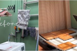 Makeover laundry room minimalis di rumah subsidi ini low budget, hasilnya auto rapi dan makin estetik