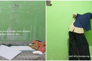 Tak banyak dibongkar, kamar green sceen 3x3 meter ini dimakeover hasilnya estetik minim perabotan