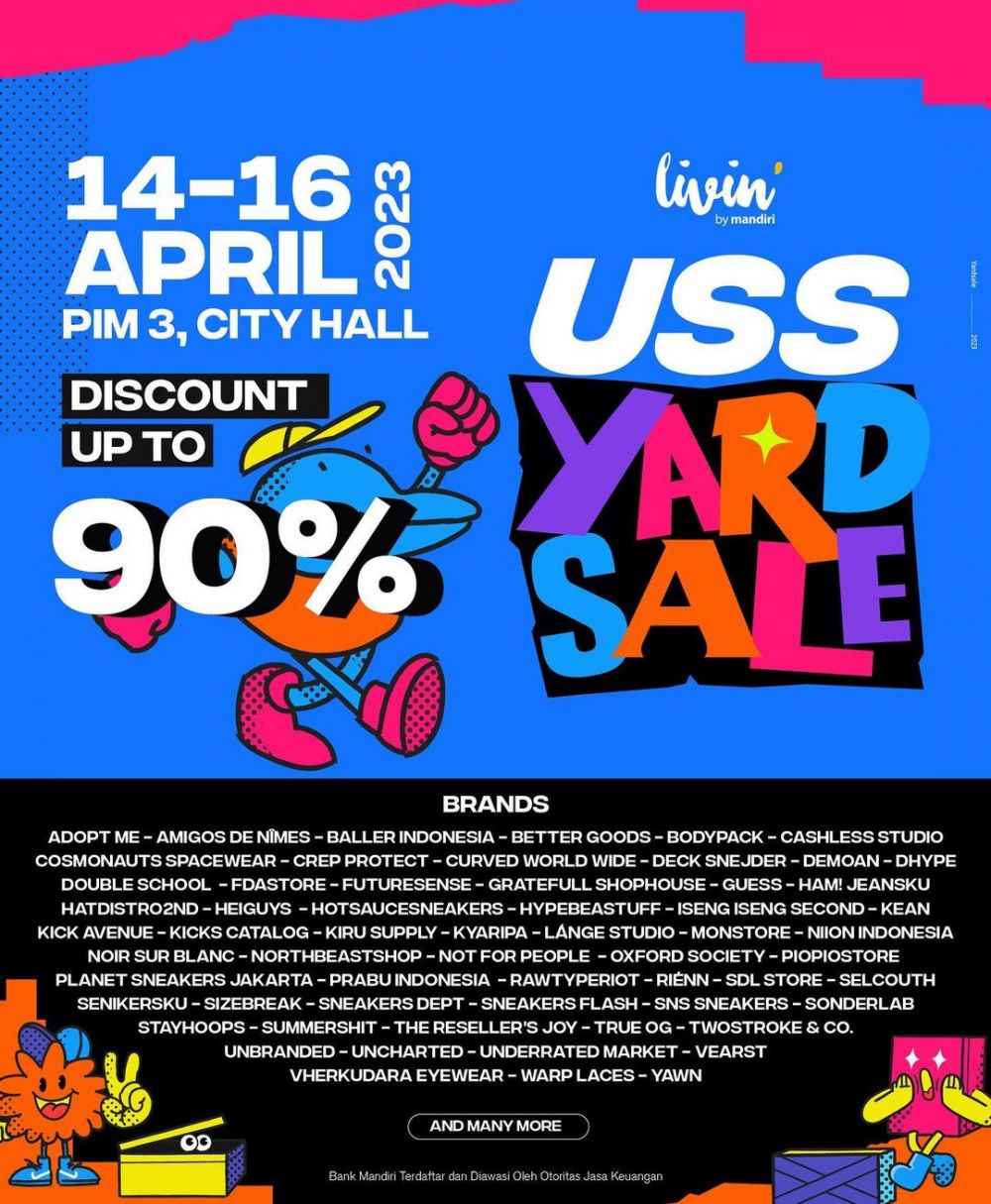 Digelar jelang Idul Fitri, USS YARD SALE hadirkan promo up to 90% hingga sneakers serba Rp50 ribu
