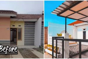 11 Transformasi rumah tipe 30 dimakeover jadi huninan modern minimalis, terasnya mirip vila di Bali