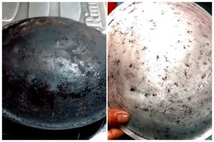 Bikin semangat masak lagi, cara membersihkan kerak bandel di pantat wajan ini cuma pakai 2 bahan dapur