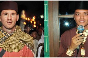 11 Editan kocak artis dunia dandan ala santri ini penampakannya bikin salah fokus