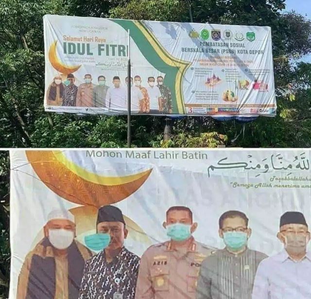 11 Tulisan kocak spanduk ucapan Idul Fitri ini bacanya bikin nyengir