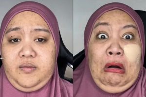 Wanita punya double chin ini awalnya dikira cupu, transformasinya setelah makeup ternyata suhu