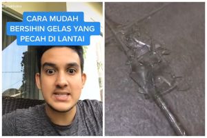Cara membersihkan pecahan gelas di lantai tanpa melukai tangan, pakai 1 bahan makanan