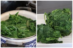 Cuma pakai satu alat dapur, ini trik merebus daun singkong agar warnanya tetap hijau