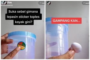 Cuma pakai 1 alat, begini cara melepas stiker di toples plastik tanpa menyisakan bekas
