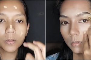 Wanita berkulit sawo matang ini tiru makeup ala Dinda Kirana, hasil akhirnya bak pinang dibelah dua