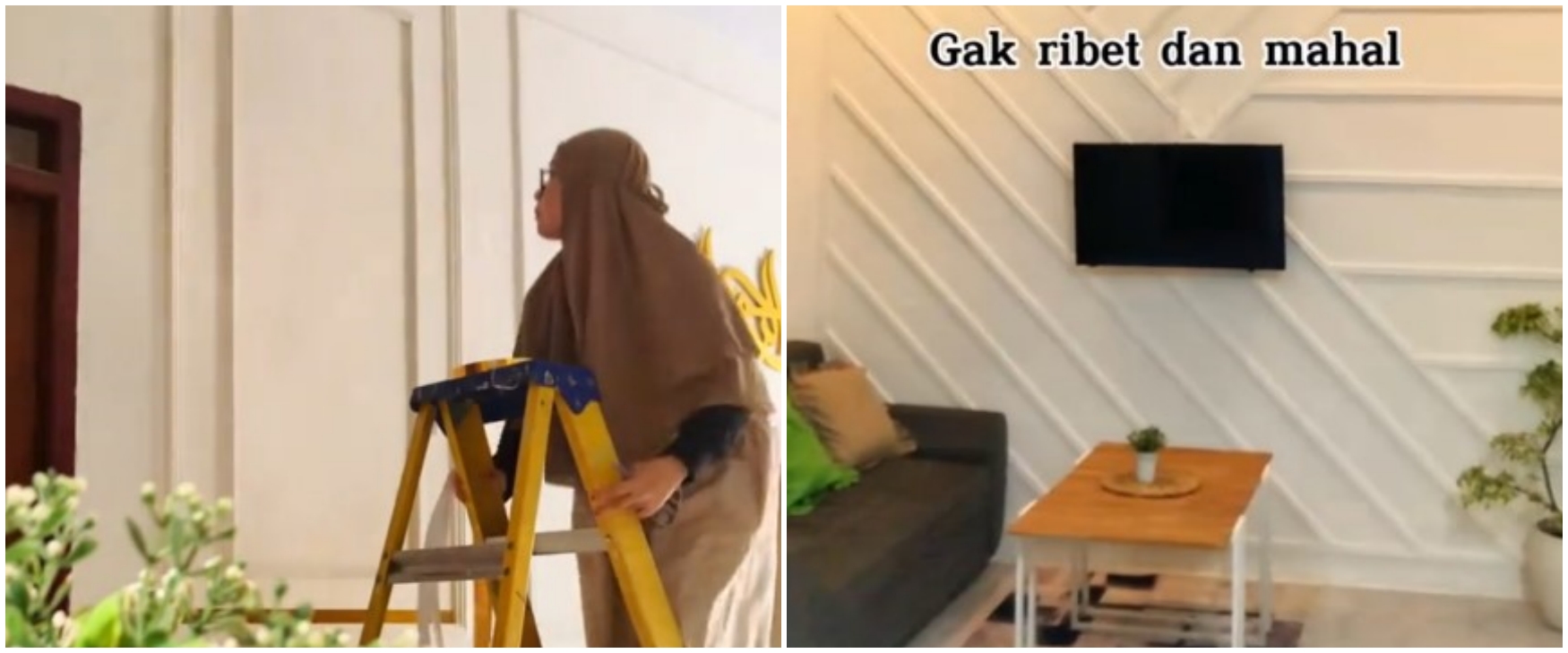 Antiribet, wanita ini dekorasi ruang tamunya jadi kelihatan mewah hanya modal Rp 50 ribu