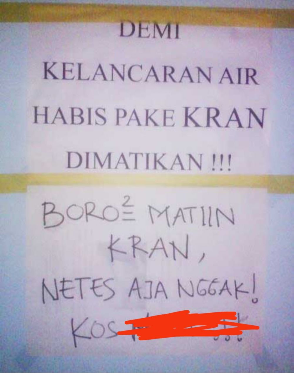 Penuh drama, 11 potret kocak peringatan di kos-kosan ini bisa bikin berantem
