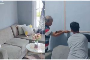 Potret makeover ruang tamu jadi estetik dengan list kayu low budget, modalnya kurang dari Rp 200 ribu