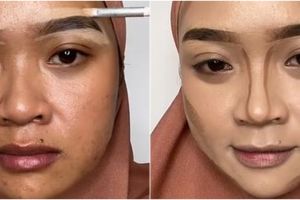 Wanita ini tiru gaya makeup Nissa Sabyan, hasil akhirnya disebut layaknya pinang dibelah dua