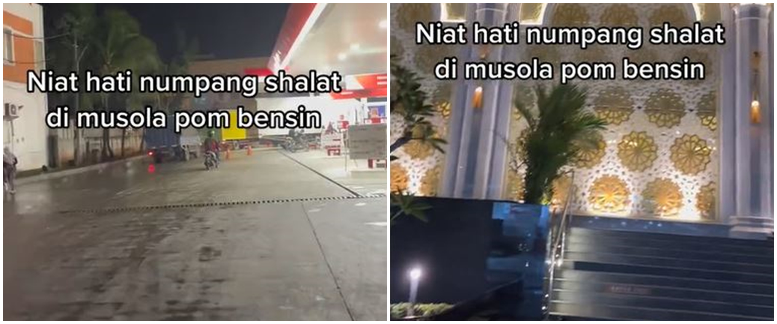 Momen pengendara motor mau numpang salat di pom bensin, penampakan musalanya malah bikin takjub