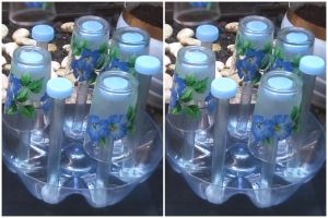 Tak perlu beli baru, trik bikin rak gelas dari galon bekas ini murah dan mudah ditiru