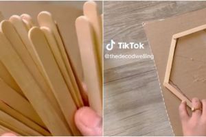 Cuma pakai stik es krim, cara bikin hiasan dinding estetik ini dijamin rumah kelihatan mewah