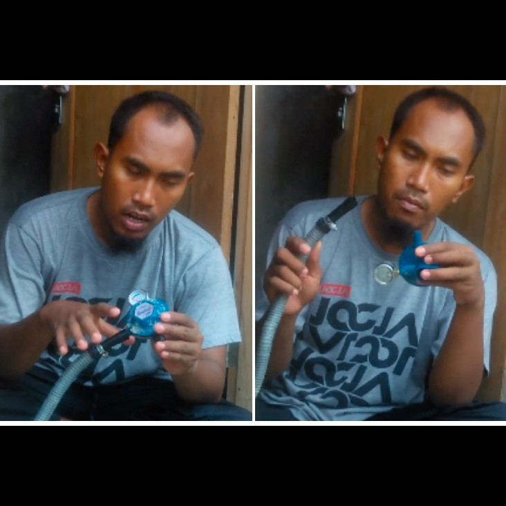 Tanpa perlu dipotong, ini cara melepas selang dari regulator gas cuma pakai 1 bahan dapur