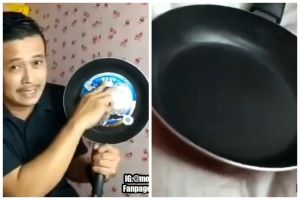 Cara mudah hilangkan sisa lem bekas stiker di teflon baru tanpa bikin tergores