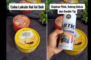 Kaleng bekas jangan dibuang, ubah jadi pajangan estetik gunakan double tip dan cat semprot