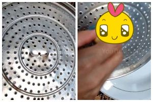 Aksi wanita tunjukkan fungsi lain saringan kukusan ini bikin takjub, kreatif abis