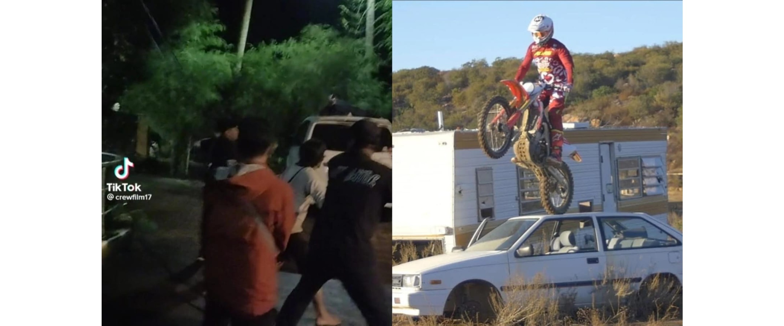 Adegan di balik layar saat motor lompati mobil ini effort banget, nggak kalah dramatis