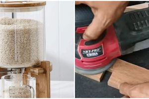 Bermodal botol dan serpihan kayu, ini cara bikin tempat beras estetik ala selebgram homedecor