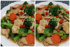 Resep tumis brokoli campur ayam dan jamur shimeji, enaknya menggugah selera