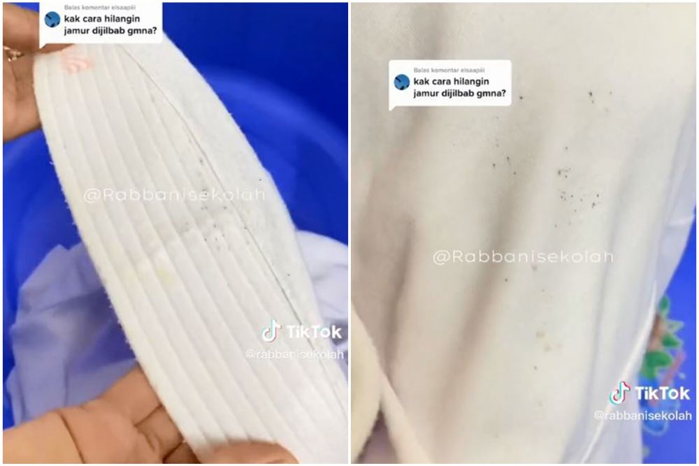 Bukan pakai pemutih pakaian, ini cara mudah bersihkan jilbab jamuran cuma modal Rp 3.000