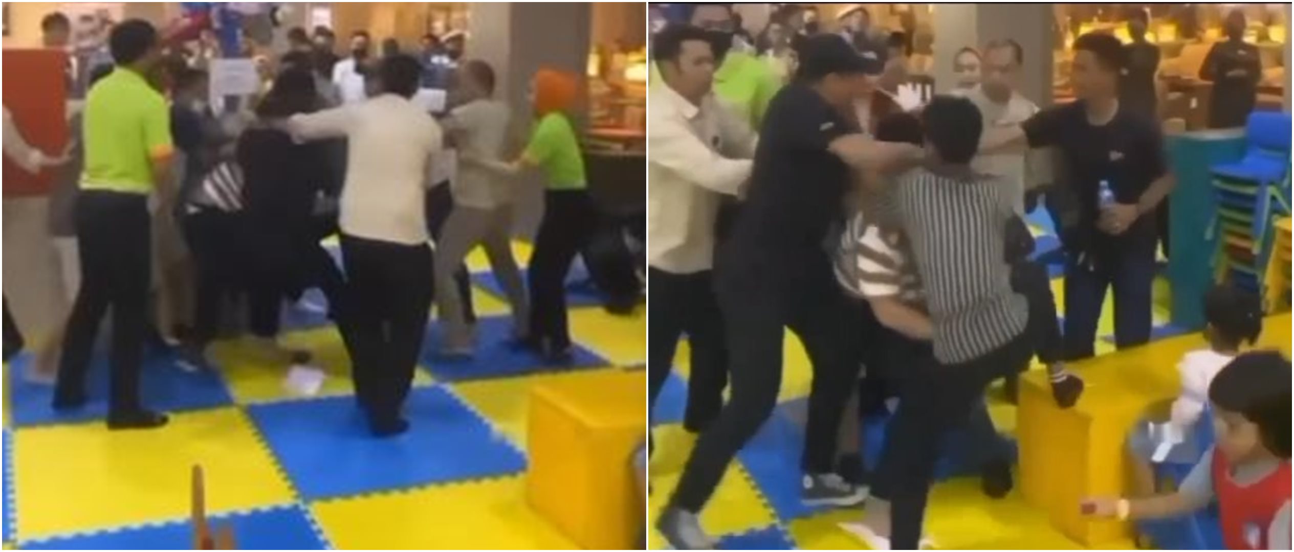 Kronologi video viral bapak-bapak berkelahi di wahana permainan anak di mal Makassar