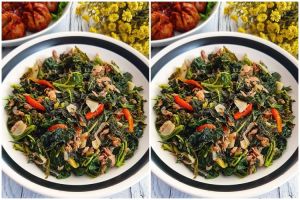 Resep oseng daun pepaya tuna, enak, praktis, dan gampang ditiru