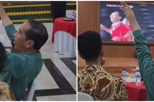Gibran nobar final sepakbola SEA Games bareng Jokowi, ekspresi lempeng saat Timnas cetak gol disorot