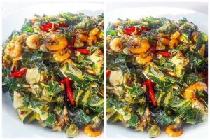 Resep tumis daun pepaya campur udang, gurih, lezat, dan bikin nafsu makan bertambah
