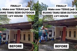 Teras rumah ini diubah jadi ruang tamu estetik ala coffee shop, begini potret transformasinya 