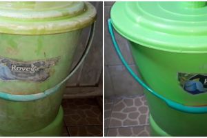 Trik sederhana atasi ember berkerak gunakan dua bahan cairan, hasilnya terlihat seperti baru