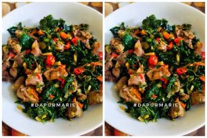 Resep tumis daun pepaya ati ampela, lezat, sederhana, dan mudah ditiru