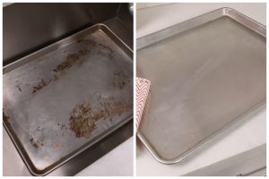 Tak pakai cuka, ini cara sederhana bersihkan loyang oven dari noda gosong